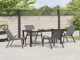 Garden Dining Set 5 pcs Grey and Black Powder-coated Steel 3379123