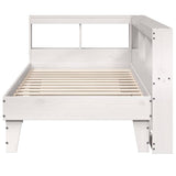 Bookcase Bed without Mattress White 90x200cm Solid Wood Pine 3324548