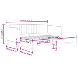 Daybed with Trundle without Mattress Light Grey 90x190 cm Single 3197153