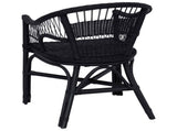 Stacking Chair Rattan Black 60 x 60 x 81 cm 42033213