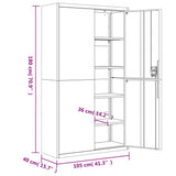 File Cabinet Light Grey 105x40x180 cm Steel 339769