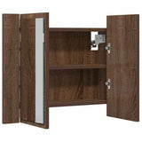 LED Mirror Cabinet Brown Oak 60x12x45 cm Engineered Wood 822843