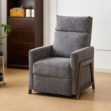 ZNTS Recliner Armchair, Sofa Seat with Adjustable Leg Rest, Snow wool Upholstered Padded Single Reclining 75279236