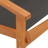 Garden Chair Black and Natural Wood Solid eucalyptus wood, Textilene 48699