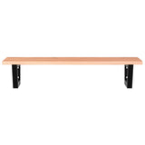 Basin Shelf Wall Mounted Steel and Solid Wood Oak 3302567