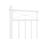 Metal Bed Frame without Mattress with Footboard White 160x200cm 373761