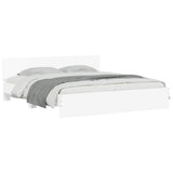 Bed Frame White Engineered wood, Plywood Super King Modern 3207462