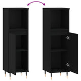 Bathroom Cabinet Black 30x30x100 cm Engineered Wood 831549