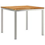 Garden Dining Set 3 pcs Solid Teak Wood and Stainless Steel 3334821