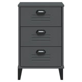 ZNTS Bedside Cabinet VIKEN Anthracite Grey Engineered Wood 374913