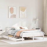 Bed Frame without Mattress White 150x200 cm King Size Solid Wood Pine 3301543