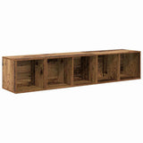 TV Cabinet Set Wall-mounted 2 pcs Old Wood Engineered Wood 3393171