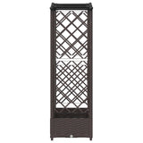 Raised Bed with Trellis and Roof Brown 163 x 40 x 126 cm PP 42032510