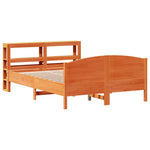 Bed Frame without Mattress Wax Brown 140x200 cm Solid Wood Pine 3306227