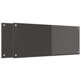 Kitchen Backsplash 2 pcs Dark Grey 100 x 40 cm Tempered Glass 3415467