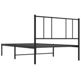 Metal Bed Frame without Mattress with Headboard Black 90x200cm 352473