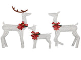 3-Piece Lighted Christmas Reindeer Family Set Outdoor Decorations, Weather Proof 2D Deer Family Set 92590347