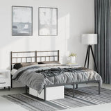 Metal Bed Frame without Mattress with Headboard Black 135x190cm 355658