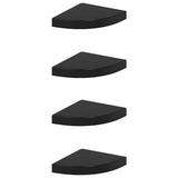 Floating Corner Shelves 4 pcs High Gloss Black 25x25x3.8 cm MDF 323891