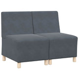 Modular Sofa Unit Armless 2 pcs Dark Grey 55 x 74 x 82 cm 3399760