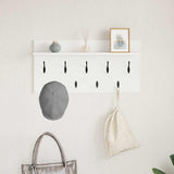 Wall-Mounted Coat Rack White 80 x 40 x 12 cm Engineered wood 874435
