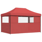 Foldable Party Tent Pop-Up with 3 Sidewalls Burgundy 4004971