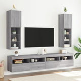 TV Cabinet with LED Lights Grey Sonoma 30.5x30x102 cm 837025