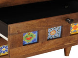 Sideboard 2 pcs Walnut 60 x 33 x 75 cm Solid Mango Wood 3310088