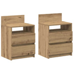 ZNTS Bedside Cabinets 2 pcs with 2 Drawers Artisan Oak 40x33x60 cm 858577