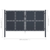 Garden Gate Steel 300x150 cm Anthracite 144526