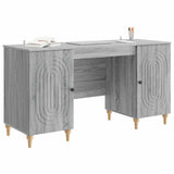 Desk with Shelf Grey Sonoma 142.5 x 50 x 75 cm Engineered Wood 3414582