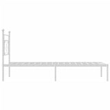 Metal Bed Frame without Mattress with Headboard White 107x203cm 374384