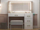White hemp surface particle board with triamine 4 drawers 2 side push-pull storage rack 1 LED touch 26098664
