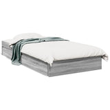 Bed Frame with Drawers without Mattress Grey Sonoma 90x200 cm 3280683