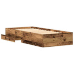 Bed Frame with Drawers Old wood 90 x 200 cm Engineered wood 3333987