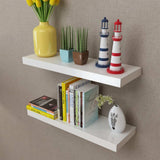 Floating Wall Display Shelves Book/DVD Storage White MDF 2 pcs 242183