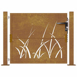 Garden Gate 100x75 cm Corten Steel Grass Design 153172