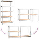 5-Layer Storage Shelf Silver Steel&Engineered Wood 152882