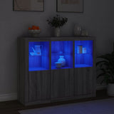 Sideboards with LED Lights 3 pcs Grey Sonoma Engineered Wood 3209105