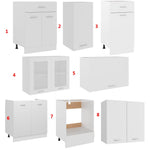 ZNTS 8 Piece Kitchen Cabinet Set White Engineered Wood 3067647