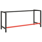 Work Bench Frame Matte Black and Matte Red 180x57x79 cm Metal 151457