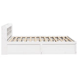 Bed Frame with Headboard White 150x200 cm King Size Solid Wood Pine 3307081