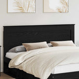 Headboard with Headboard Black Oak 180 cm Engineered Wood 887426