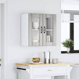 Kitchen Wall Cabinet with Glass Door Lucca Grey Sonoma Engineered Wood 853913