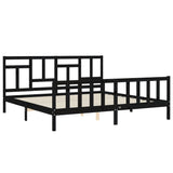 Bed Frame without Mattress Black 200x200 cm Solid Wood Pine 3193165