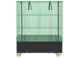 Raised Bed with Cover and Wheels Rattan Look 80x50x182 cm 4015822