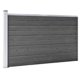 Fence Panel Set WPC 699x105 cm Black 3070449