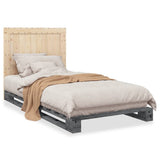 Bed Frame without Mattress Grey 100x200 cm Solid Wood Pine 3281545