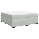 Box Spring Bed with Mattress Light Grey 180x200 cm Velvet 3285299