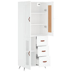 Highboard White 69.5x34x180 cm Engineered Wood 3199913